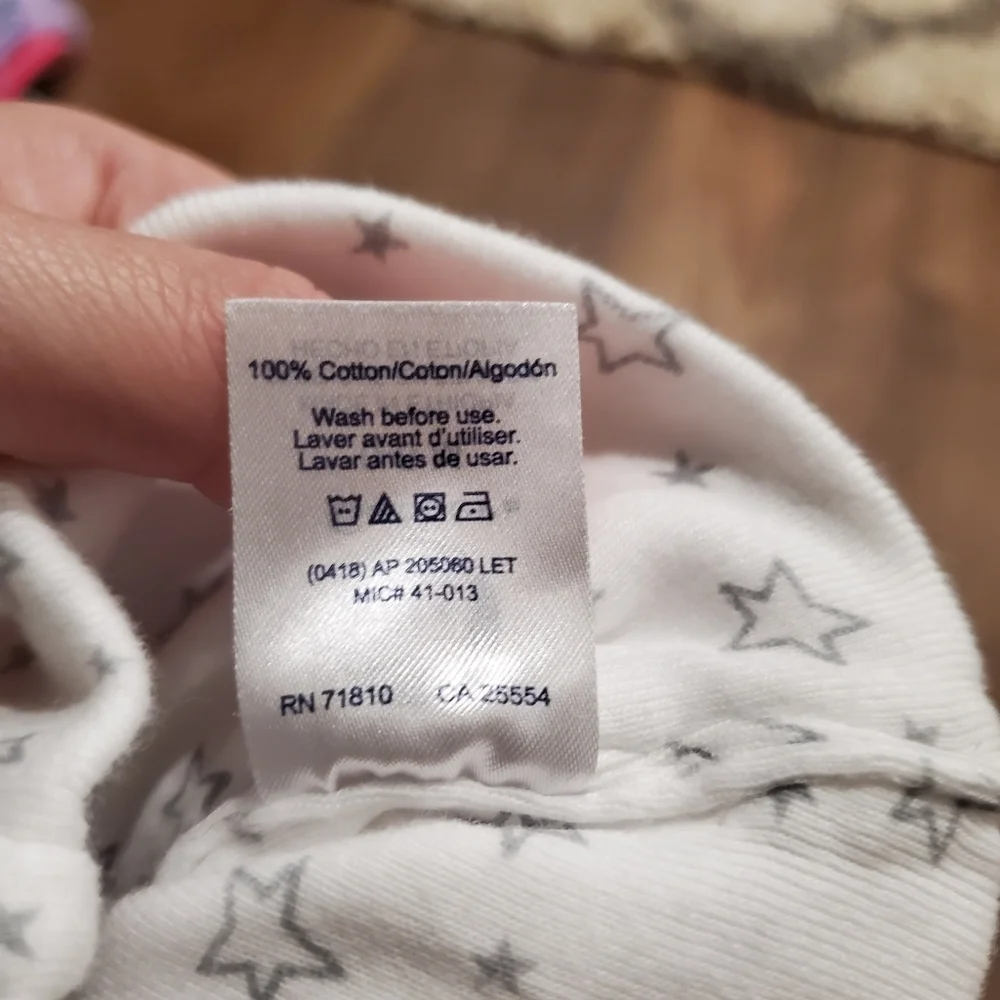 Carters Gerber Baby Essentials 4 Hat Cotton Beanie Star White Gray Orange Unisex